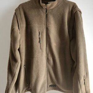 XXL🍂 Vintage Arseno Men's Cozy Brown Fleece Full Zip Jacket Reversible Vest